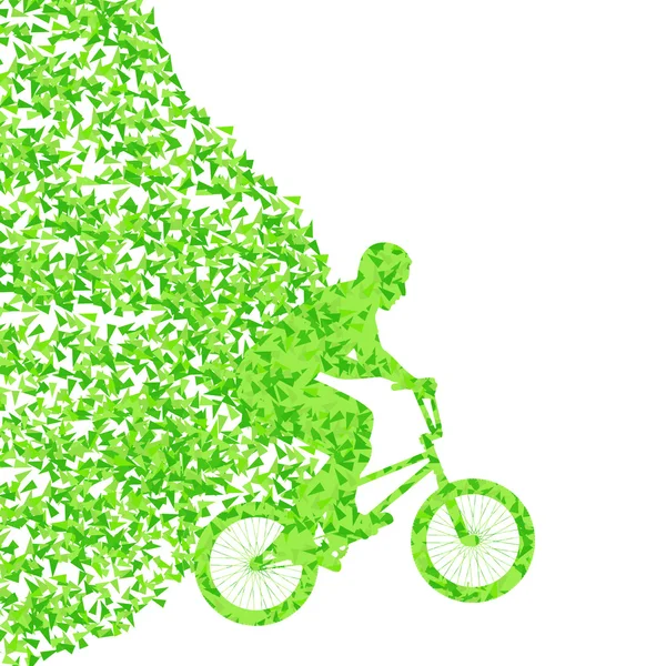 Extreme Bisiklet binici spor vektör arka plan illüstrasyon konsantrasyon — Stok Vektör
