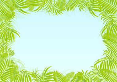 egzotik orman orman vektör yaprak, ot ve bitkiler