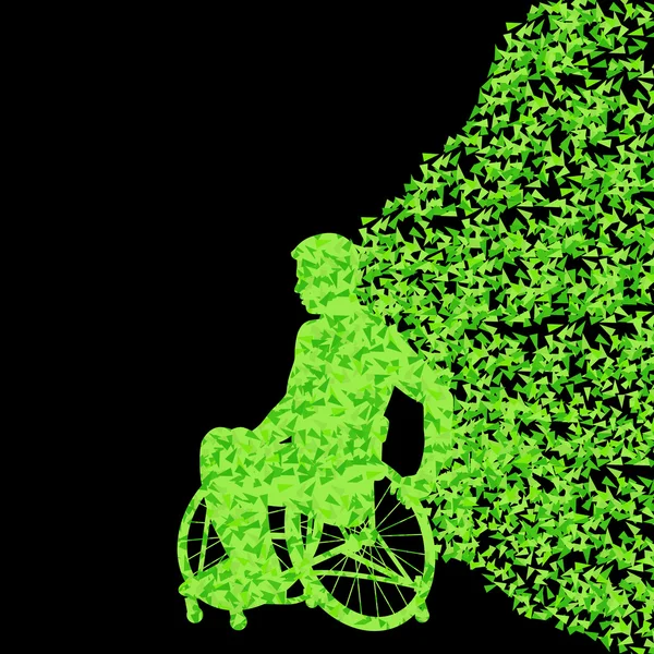 Man in wheelchair vector abstract background concept — Stock Vector