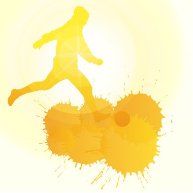 occer oyuncular siluet vektör arka plan kavramı mürekkep spla ile