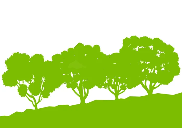 Ecología concepto detallado árbol forestal ilustración vector backgro — Vector de stock