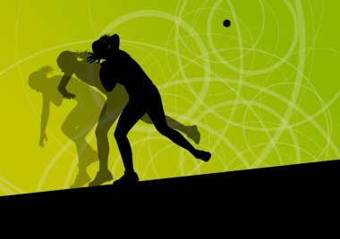 etkin atış atıcı kadın spor Atletizm topu atma silhouett