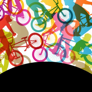 Extreme Bisiklet binici aktif çocuk siluet spor Bisiklet