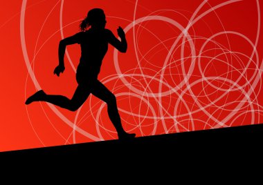 aktif kadın siluetleri illüstrasyon ab çalışan Atletizm spor