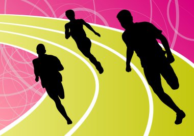 aktif erkek atlet spor Atletizm siluetleri illustrati çalışan