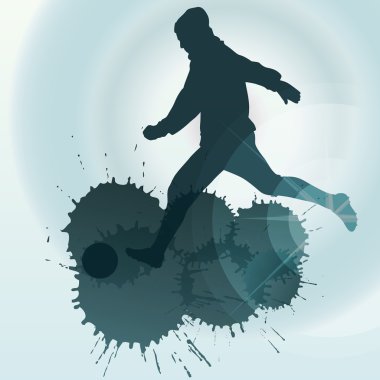 occer oyuncular siluet vektör arka plan kavramı mürekkep spla ile