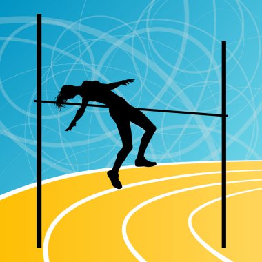yüksek atlama Atletizm aktif kadın kız spor siluet kavramı ı