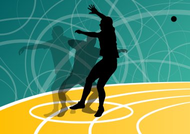 erkek spor Atletizm. topu atma siluetleri koleksiyonu. abst