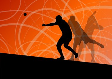 erkek spor Atletizm. topu atma siluetleri koleksiyonu. abst