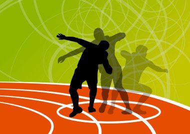 erkek spor Atletizm. topu atma siluetleri koleksiyonu. abst