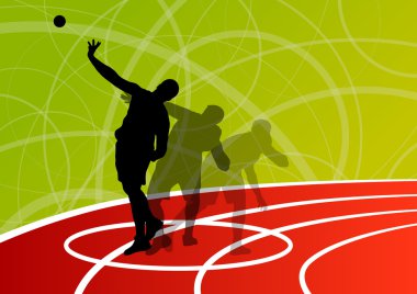 erkek spor Atletizm. topu atma siluetleri koleksiyonu. abst