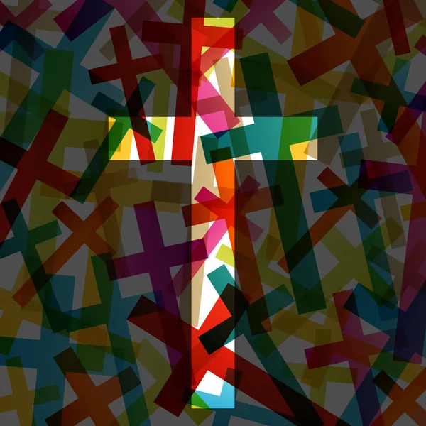 Cristianismo religión cruz concepto abstracto fondo vector — Archivo Imágenes Vectoriales