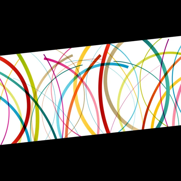 色ラウンド楕円線波カラフルなモザイクの抽象的な illustr — ストックベクタ