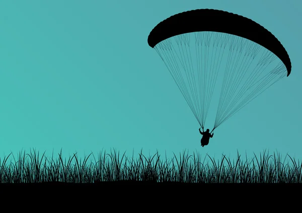 滑翔伞运动背景景观概念向量机智 — 图库矢量图片