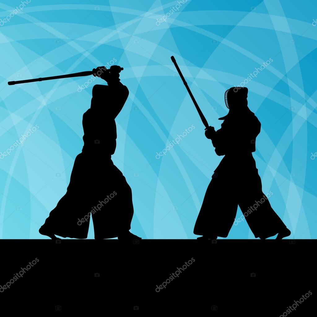 Combattants de kendo japonais actif épée arts martiaux