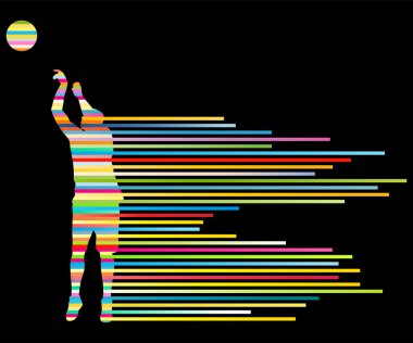 erkek basketbol oyuncusu vektör arka plan kavramı, renkli yaptı