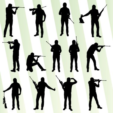 avcı siluet vektör arka plan belirleme