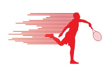 tenis oyuncusu tasarlamak vektör arka plan kavramı çizgili yapılmış