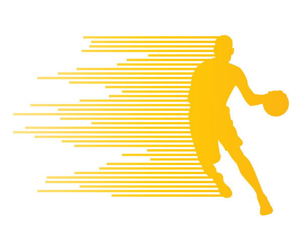 Man basketball player vector background concept made of colorful