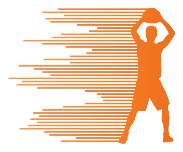 Homme joueur de basket-ball vectoriel concept de fond en coloré — Image vectorielle