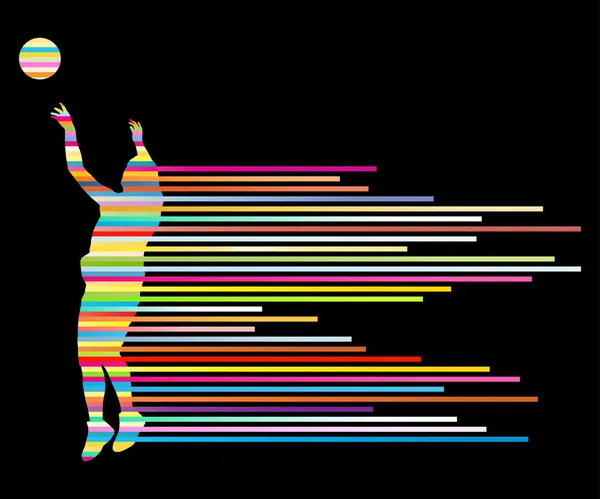 Uomo giocatore di basket vettore concetto di sfondo fatto di colorato — Vettoriale Stock