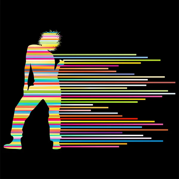 Hip hop danser silhouet vector achtergrond concept gemaakt van stri — Stockvector