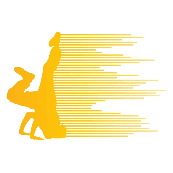 Hip hop danser silhouet vector achtergrond concept gemaakt van stri — Stockvector