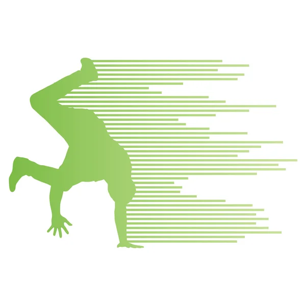 Hip hop danser silhouet vector achtergrond concept gemaakt van stri — Stockvector