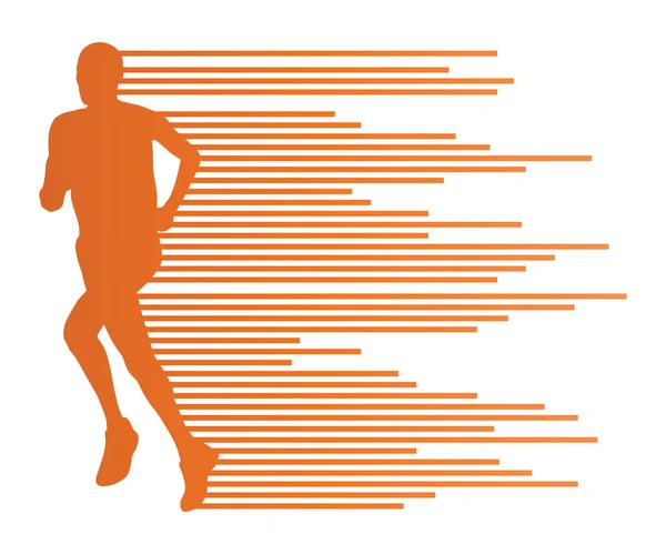 Homme coureur silhouette vecteur arrière-plan concept de modèle fait de — Image vectorielle