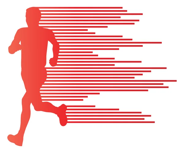 Muž běžec silueta vektor pozadí šablony koncept vyrobený z — Stockový vektor