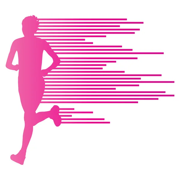 Woman runner silhouette vector background template concept made — Stock Vector