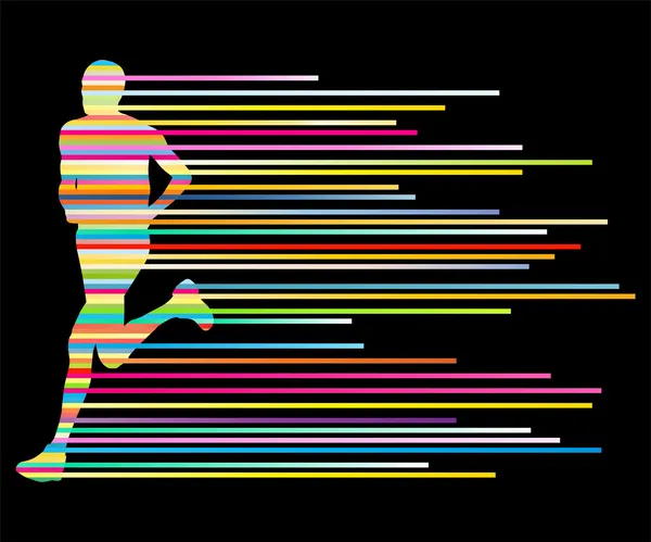 Mann Läufer Silhouette Vektor Hintergrund Template-Konzept aus — Stockvektor