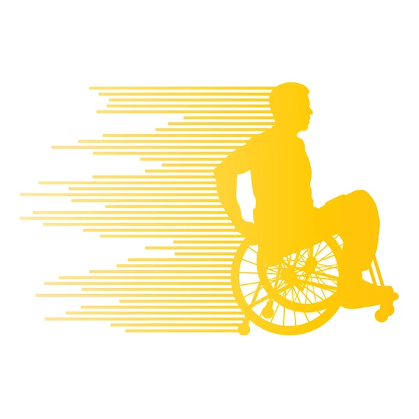 Man in wheelchair disabled people concept made of stripes vector — Stock Vector