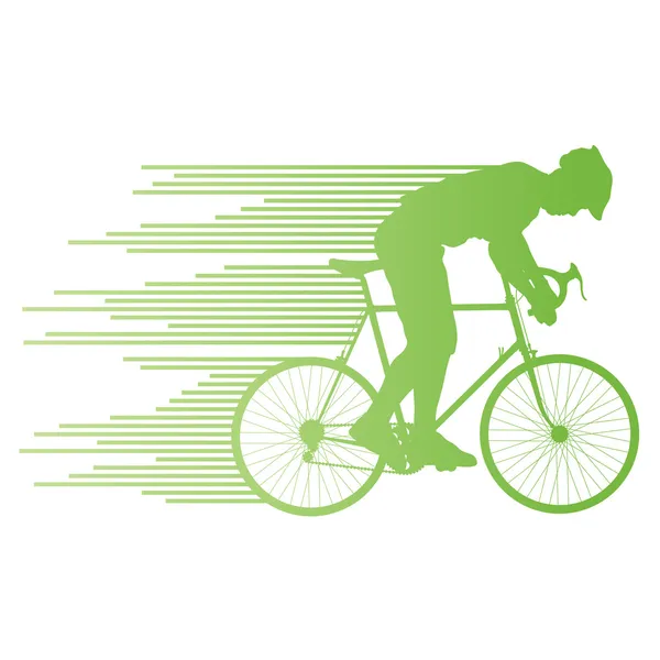 Bisikletçi vektör arka plan kavramı çizgili yapılmış — Stok Vektör