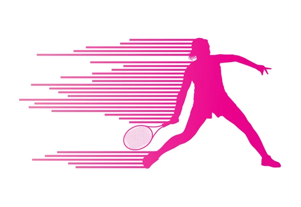 Jogador de tênis conceito de fundo vetor abstrato feito de listras — Vetor de Stock