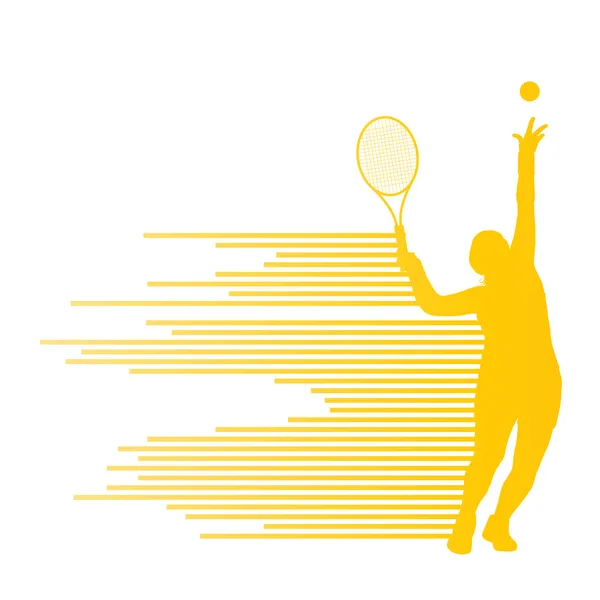 Tennisspieler abstraktes Vektor-Hintergrundkonzept aus Streifen — Stockvektor