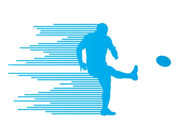 Rugby speler man silhouet vector achtergrond concept gemaakt van st — Stockvector