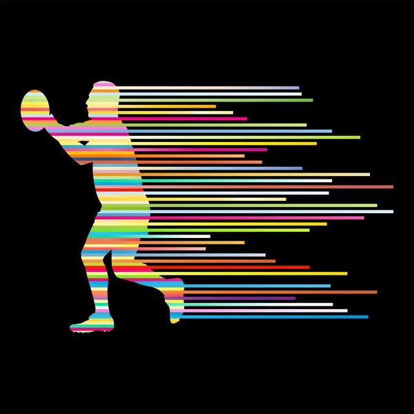 Rugby joueur homme silhouette vecteur arrière-plan concept en st — Image vectorielle