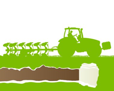 Tarım traktörü ekili ülkenin tahıl topraklarda çiftçilik