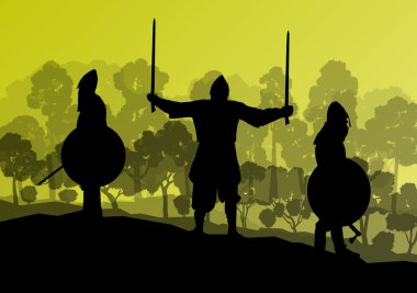 Ortaçağ Şövalyesi, savaşçı mücadele vektör arka plan