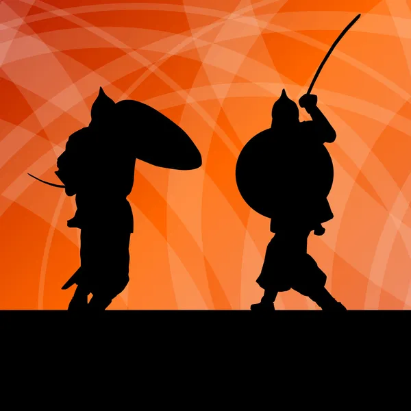Middeleeuwse warrior, crusader vector achtergrond — Stockvector