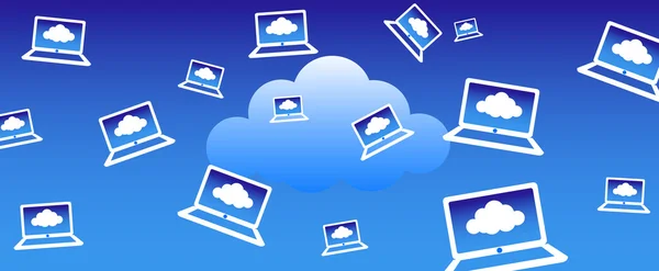 Σύννεφο υπολογιστών φόντο — Διανυσματικό Αρχείο