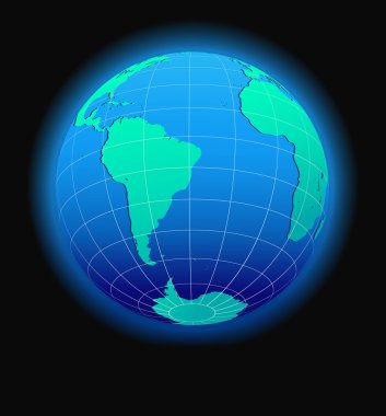 Güney Amerika ve Afrika küresel dünya uzayda
