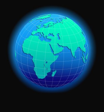 Afrika, Arabistan ve Hindistan küresel dünya uzayda