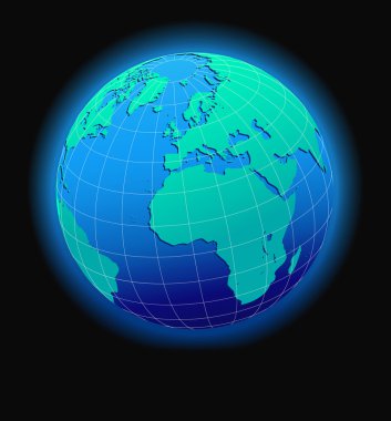 Avrupa ve Afrika'da, küresel dünya uzayda