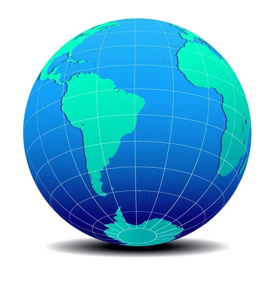 América do Sul e África Global World — Vetor de Stock