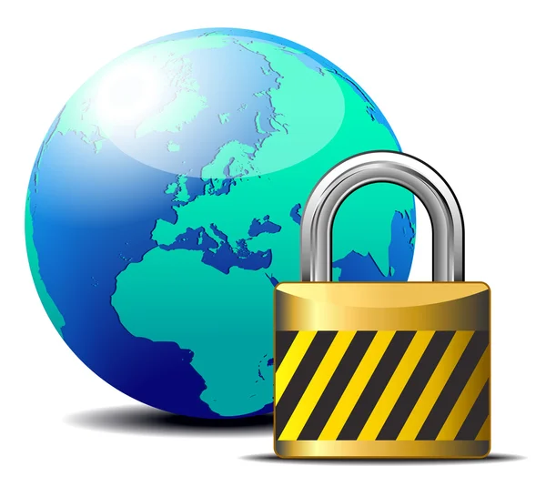 Secure internet zámek - ochrana procházení Internetu — Stockový vektor