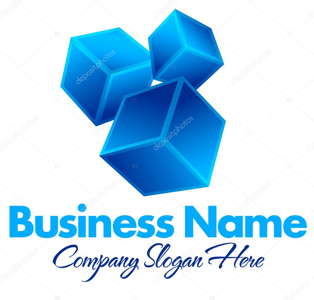 Dynamic Squares Business Name Concept with moving boxes