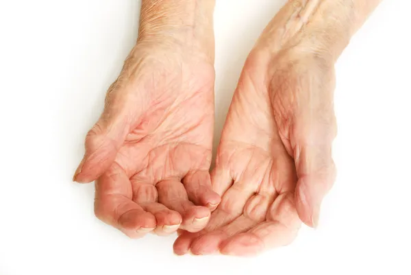 Old Lady's hands open — Stock Photo, Image