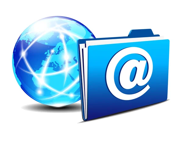 E-Mail Ordner und Kommunikation Internet Welt Europa — Stockvektor